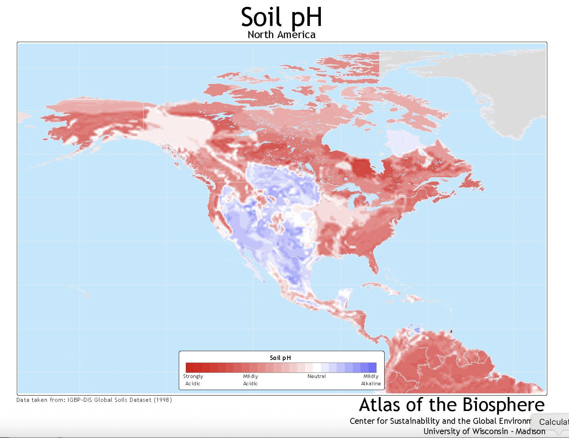 Soil pH of North America Map